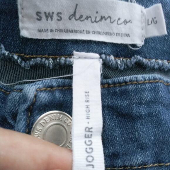 SWS Denim Co Dark Wash High Rise Cargo Denim Jogger Pants  JR L - Picture 5 of 6
